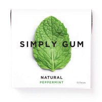 미국직구 SimplyGum 네츄럴 츄잉껌 페퍼민트 6개 포장 (총 90개) 플라스틱 프리아스파탐 프리비 GMO