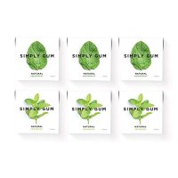 미국직구 SimplyGum Natural Chucing Gum 버라이어티 팩 Peppermint Spearmint 6개 팩 (총 90개) 플라스틱 프리아스파탐 프리비 GMO