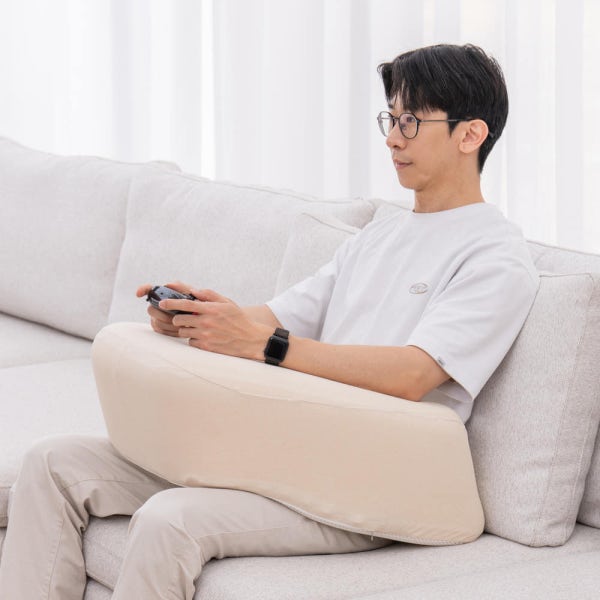 펌플렉스 레벨업쿠션170 독서 쿠션 반달 미용실 뜨개질 게이밍