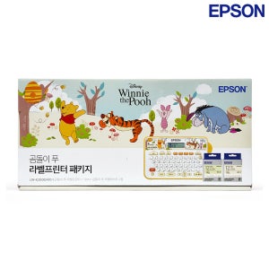 엡손 LW-K200DA10 디즈니 곰돌이푸 라벨프린터 네임스티커 라벨기 카트리지 포함 패키지