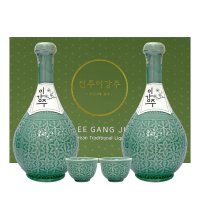 조선3대명주 조정형명인 전주 이강주 주병세트 호리병 25도 500ml 2병 전통주 선물세트 ( 전용케이스 , 쇼핑백 포함)