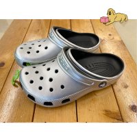 크록스 클래식 메탈릭 클로그 실버 CROCS CLOG SILVER 205831-0P1