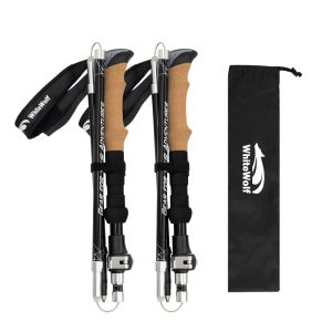 화이트울프 등산스틱 등산용 지팡이 초경량 접이식 폴대 노르딕워킹 5단 2개 1세트