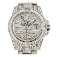 롤렉스 GMT 마스터 II 다이아몬드 오토매틱 18kt 화이트 골드 세트 남성용 시계