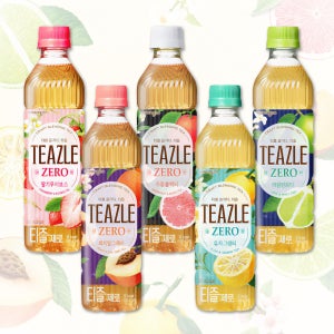티즐제로 피치얼그레이 자몽블랙티 라임민트 유자그린 딸기얼그레이500ml 각4개씩 총20개