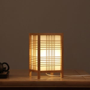 침실 우드스탠드 책상 대나무 협탁 스탠드조명