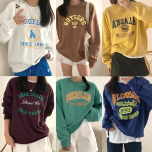 여성 맨투맨 긴팔티 후드티 오버핏 빅사이즈 이너 레이어드 박스티 겨울 기모