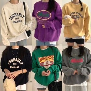 여성 맨투맨 긴팔 후드티 오버핏 빅사이즈 이너 레이어드 박스티 겨울 기모