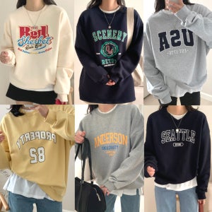 여성 맨투맨 긴팔 후드티 오버핏 빅사이즈 이너 레이어드 박스티 겨울 기모