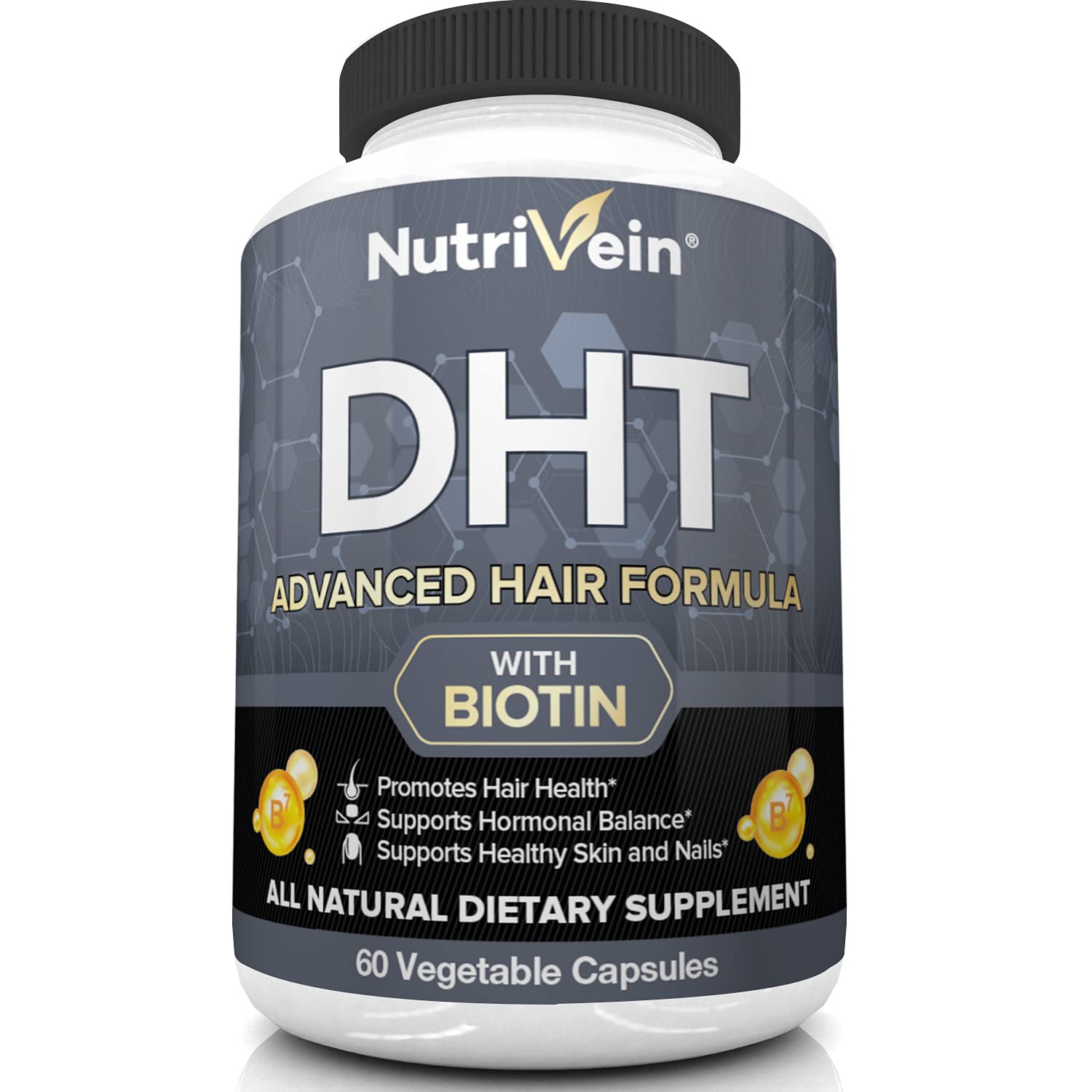 무료배송] 뉴트리베인 DHT 차단 <b>억제</b> 모발 영양제 헤어 그로스 비타민 60정 비오틴 Nutrivein DHT Blocker with Biotin