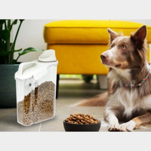 위드레오 강아지 고양이 사료통 밀폐 보관 흰색 2800ml