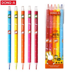 동아 캐릭터 미피 돌돌이 슬림 색연필 162x9mm 8g 5색 세트, 1개