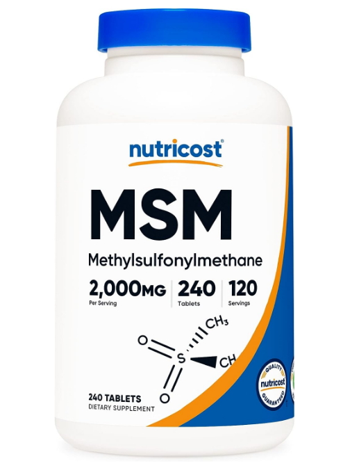 Nutricost 미국산MSM 240정 식이유황 MSM 가루 분말 먹는유황