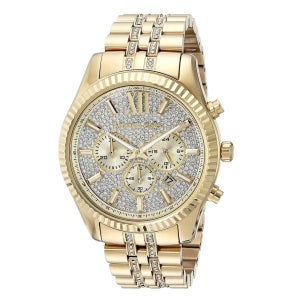 마이클코어스 MK8579 Lexington 메탈 골드 금장 큐빅 남자 패션 손목 시계 미국 발송