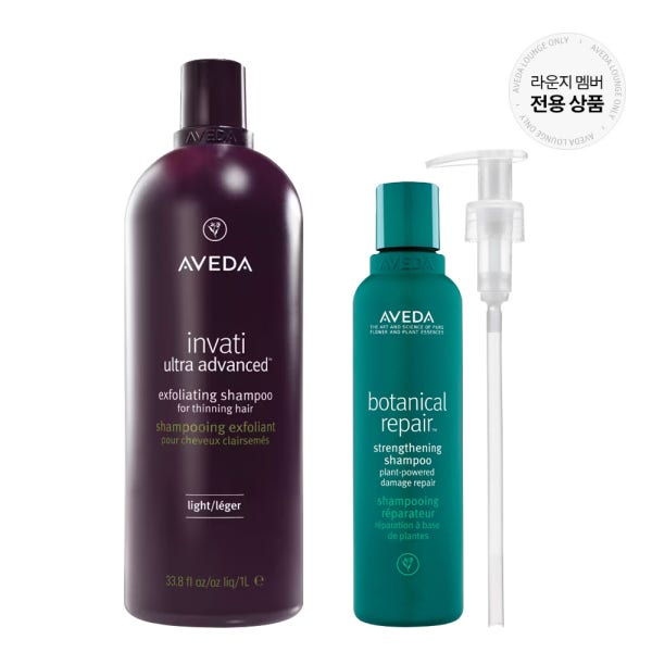 [라운지 전용딜] 인바티 울트라 어드밴스드 라이트 리터 샴푸 + 보태니컬 리페어 샴푸 200ml + 리터 펌프