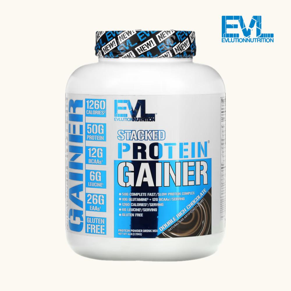 EVL 스택드 프로틴 게이너 <b>에볼루션뉴트리션</b> 더블리치초콜릿, 2.72kg, 1개