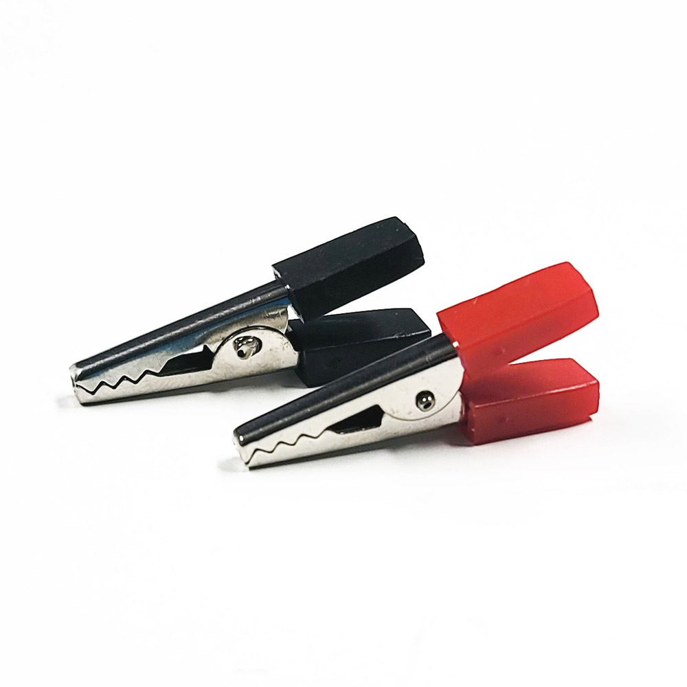 악어집게 01 빨강 악어클립 리드봉 케이블 연결 어스 전기 테스터 점프선 동클립 <b>구리</b> 니켈