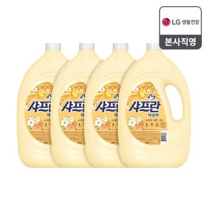 샤프란 아로마 소프트 코튼 섬유유연제 용기 3.1L 4개