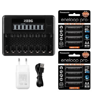 지그 8구 급속충전기 + 에네루프 프로 AA 8알 충전지