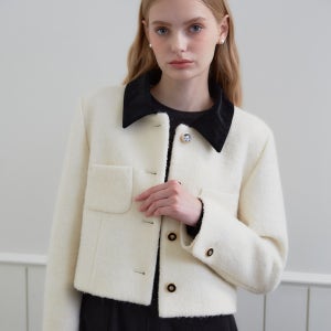 [제로스트릿][2컬러] 벨벳 카라 부클 울 자켓 VELVET COLLAR BOUCLE WOOL JAKCET