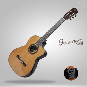 고퍼우드 클래식기타 C600TRCE 탑솔리드 픽업장착 컷어웨이 연습 연주용 고급구성세트