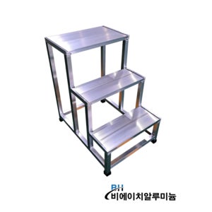 비에이치 알루미늄 3단 500 계단 발판 사다리 경량 다용도 안전 작업용