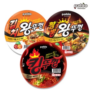 에스제이서진 컵라면 3종(김치뚜껑+짬뽕왕뚜껑+킹뚜껑) 18입