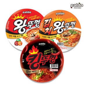 에스제이서진 컵라면 3종(왕뚜껑+김치왕뚜껑+킹뚜껑) 18입