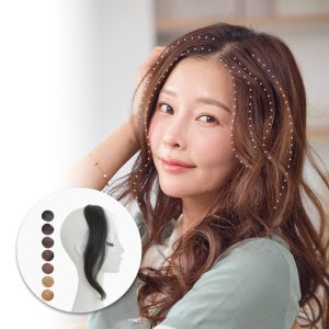 르베르띠 조이 인모 100% 35cm 싸이드뱅 헤어피스 웨이브핏 2피스