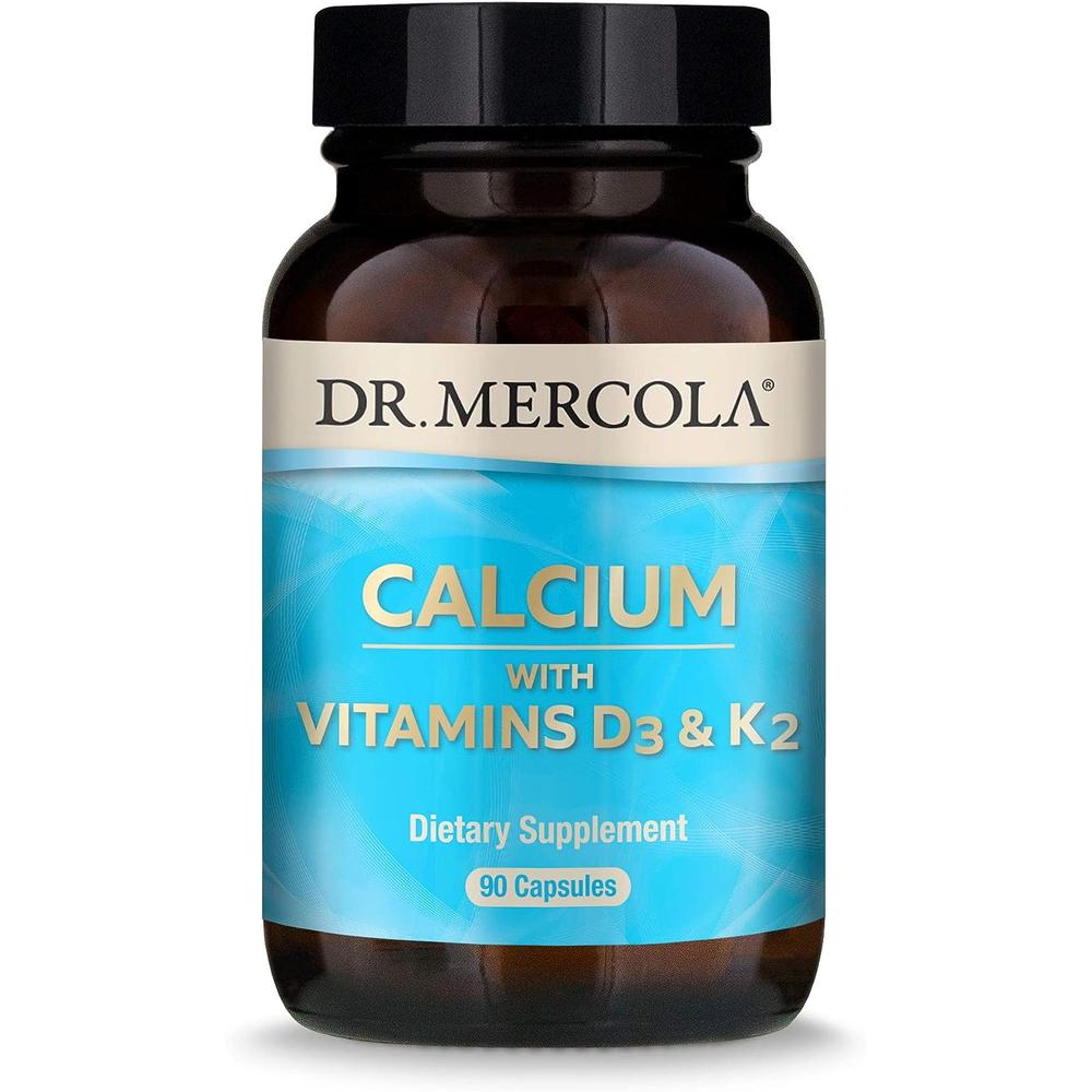 Dr. Mercola <b>칼슘 with 비타민 D3</b> &amp; <b>K2</b> 90캡슐