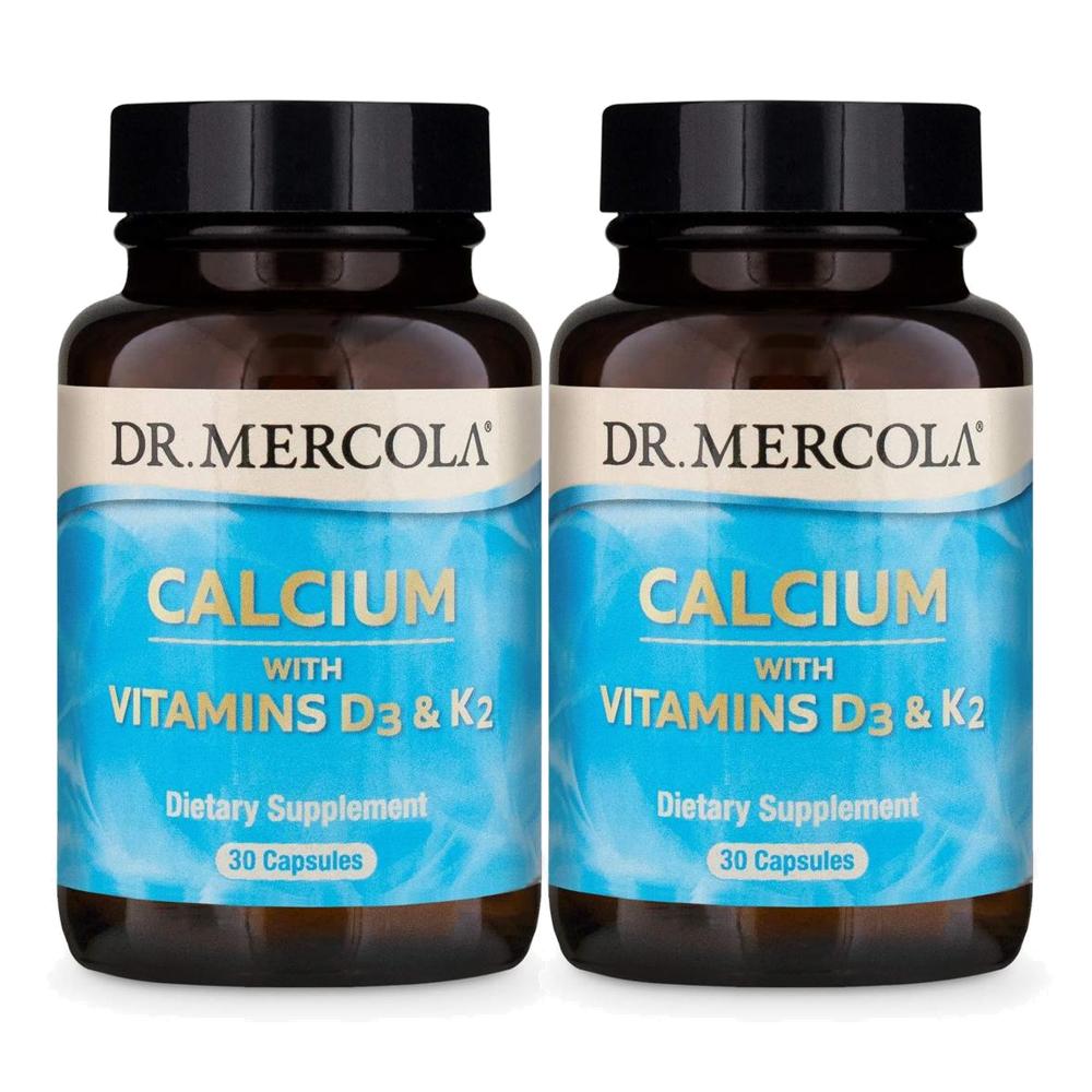 Dr. Mercola <b>칼슘 with 비타민 D3</b> &amp; <b>K2</b> 30캡슐 2개