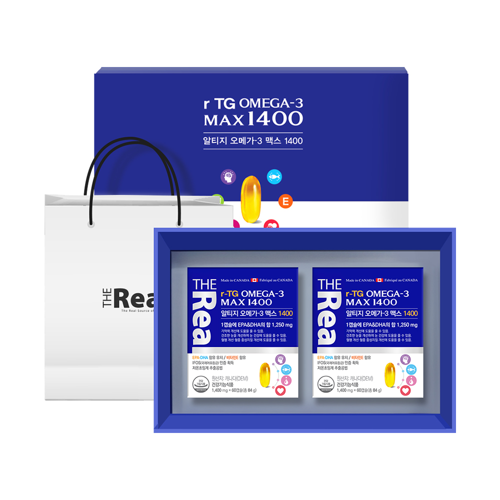 [선물세트] <b>더리얼</b> 알티지 <b>오메가3</b> 맥스 1400 1개