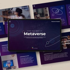 메타버스 파워포인트 PPT 템플릿 (가상현실, AI, IT, 기술, 미래, 우주, 과학, 플랫폼)