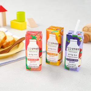 상하목장 유기농 주스 125ml 혼합세트 24팩 (사과딸기케일 8팩+사과오렌지케일 8팩+사과블루베리케일 8팩)