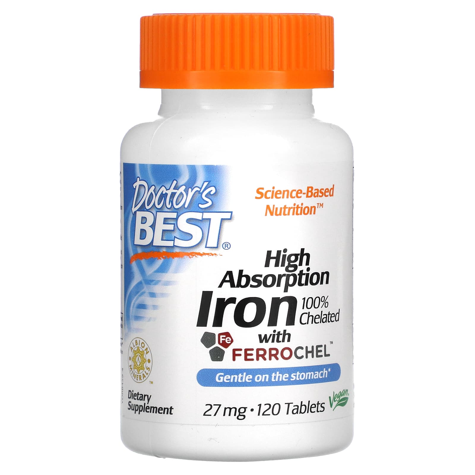 <b>닥터스베스트</b> 고흡수율 <b>철분</b> 써포트 Ferrochel 함유 27mg 120정