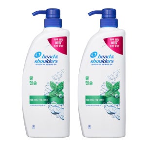 헤드앤숄더 지성두피 전용 쿨멘솔 샴푸 850ml 2개