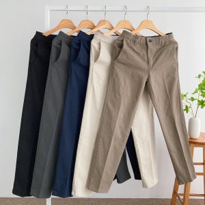 남자면바지 슬림일자핏 스판 밴딩 카푸 치노팬츠 빅사이즈