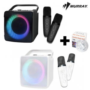 블루투스 노래방 마이크 스피커 무선 듀얼 LED 레인보우
