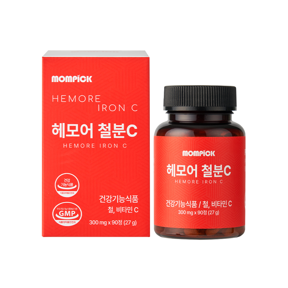 비헴철 헤모어 철분C 먹기편한 임산부 여성 철분제 300mgx90정 3개월분