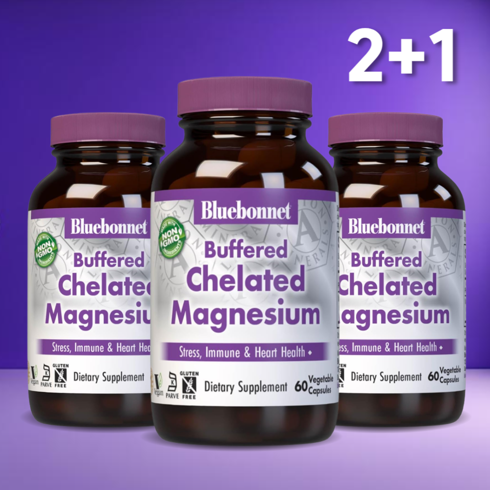 2+1 블루보넷 <b>버퍼드</b> 킬레이트 <b>마그네슘</b> 60베지캡슐 3개