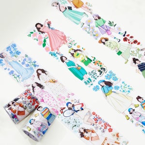 빈티지 다꾸 WT 마테 인물 마스킹테이프 Blooming Belles