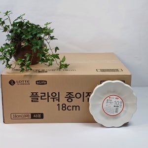 롯데 플라워 종이접시 18cm 1박스 480개입 (10개입X48봉)