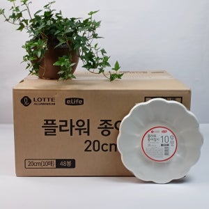 롯데 플라워 종이접시 20cm 1박스 480개입 (10개입X48봉)