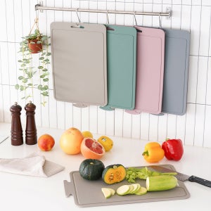 더하리 국산 실리콘 도마 이유식 도마 양면사용 접이식(3 size)