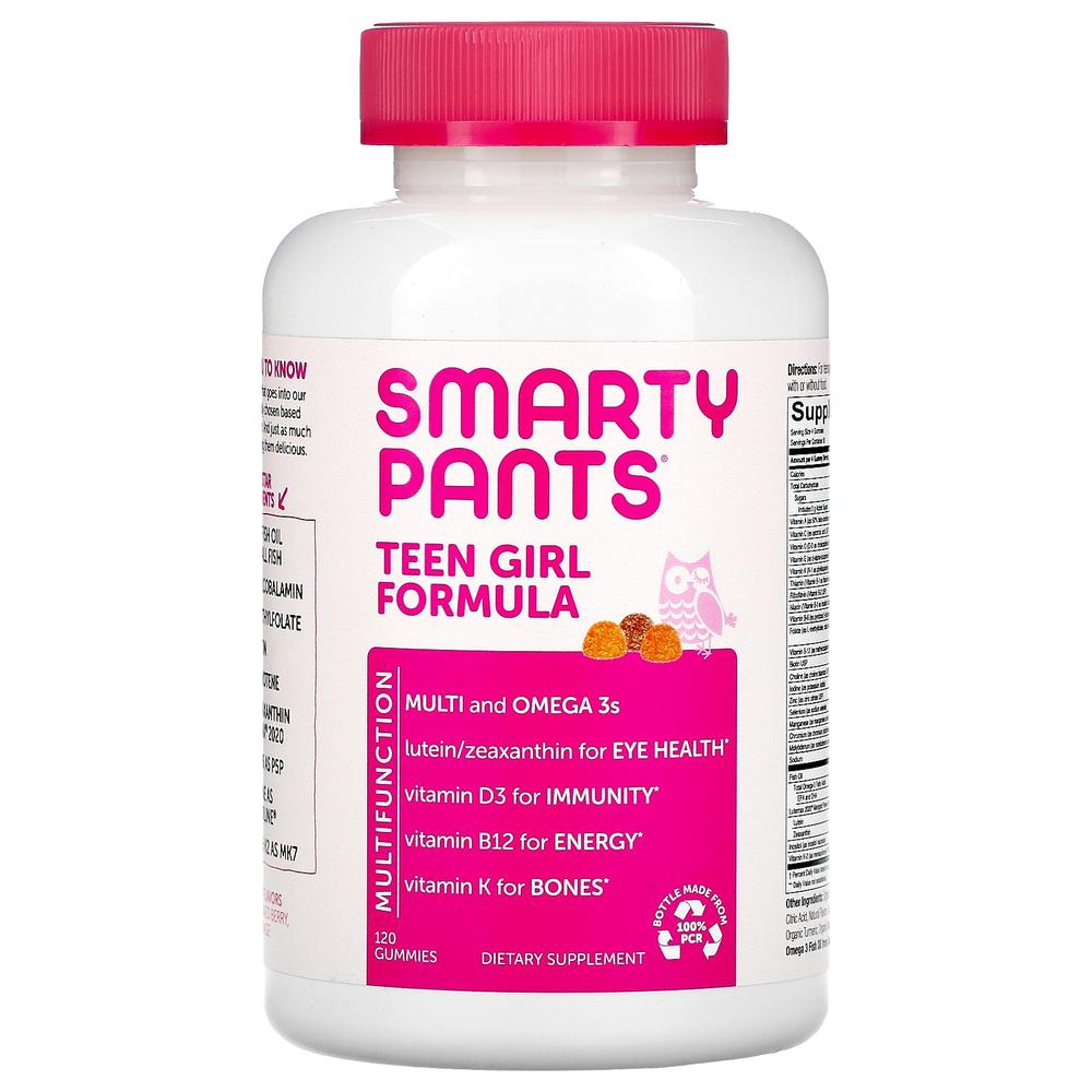 <b>스마티팬츠</b> 여학생 종합멀티비타민 루테인 <b>셀레늄</b>아연 <b>SmartyPants</b> Teen Girl Multivitamin 120구미젤리