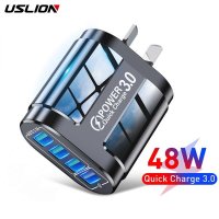 usb 멀티허브 포트 확장 분배기 USLION 48W 고속 충전 호주 표준 플러그 USB 충전기 4 QC 3.0 휴대폰 여행용 범용 어댑터