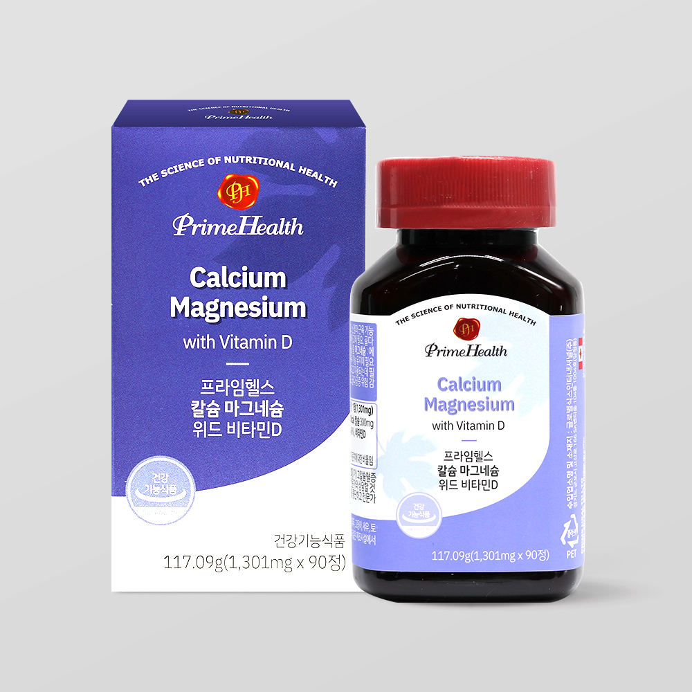 <b>마더네스트</b> 프라임헬스 칼슘 마그네슘 위드 비타민D 90정 (3개월분)