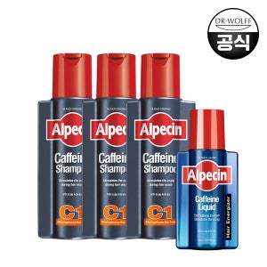 알페신 카페인 샴푸 C1 XXL 375ml 3개 + 리퀴드 200ml 1개