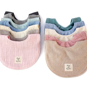 (6+1)6중 거즈, 테리빕 수건 아기 턱받이, 국산 핸드메이드 사계절 침받이