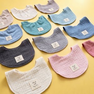 (6+1)6중 거즈, 테리빕 수건 아기 턱받이, 국산 핸드메이드 사계절 침받이